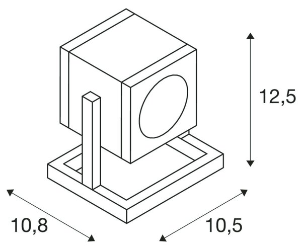 BIG WHITE SLV CUBIX 1, venkovní stojací lampa, jedna žárovka, QPAR51, IP44, hranatá, antracit, úsporná žárovka, max. 25 W 132835