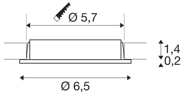 BIG WHITE SLV DL 126, vestavné svítidlo, LED SMD, 3000K, kulaté, bílé, max. 3 W, vč. listových pružin 112221