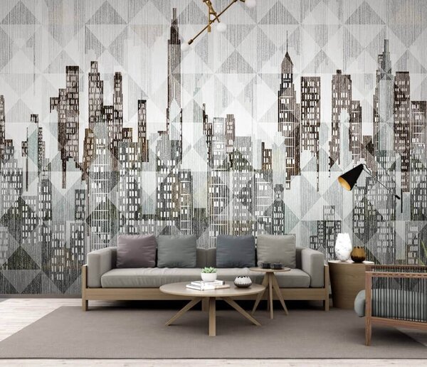 Fototapeta Panorama města s mnoha okny, Geometrické 3D fototapety, Populární fototapety, u04526 - Tapeko.co.cz