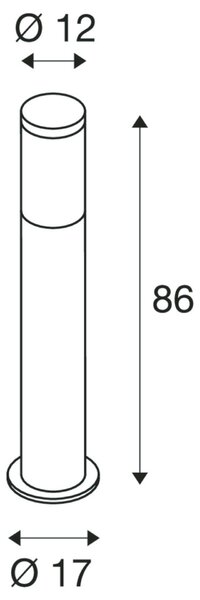 BIG WHITE SLV F-POL, venkovní stojací lampa, TC-(D,H,T,Q)SE, IP54, kulaté, antracit, max. 20 W 231595
