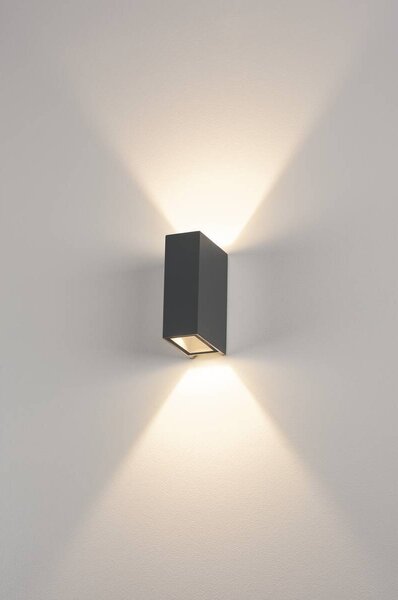 LA 232445 Nástěnné svítidlo QUAD XL 2, hranaté, antracit, LED, 2x3,2 W, 3000K, up-down - BIG WHITE (SLV)