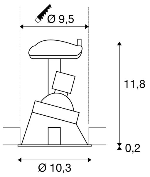 LA 113151 Vestavné svítidlo HORN -A, bílé matné, GU10, max. 50 W - BIG WHITE (SLV)