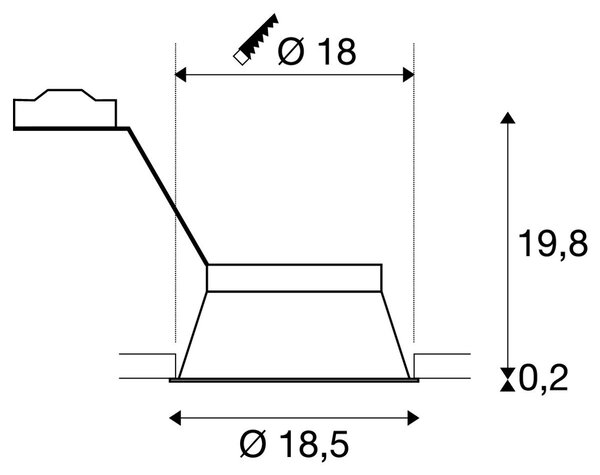 LA 113171 Vestavné svítidlo HORN-T, QPAR111, matná bílá, GU10, max. 50 W - BIG WHITE (SLV)