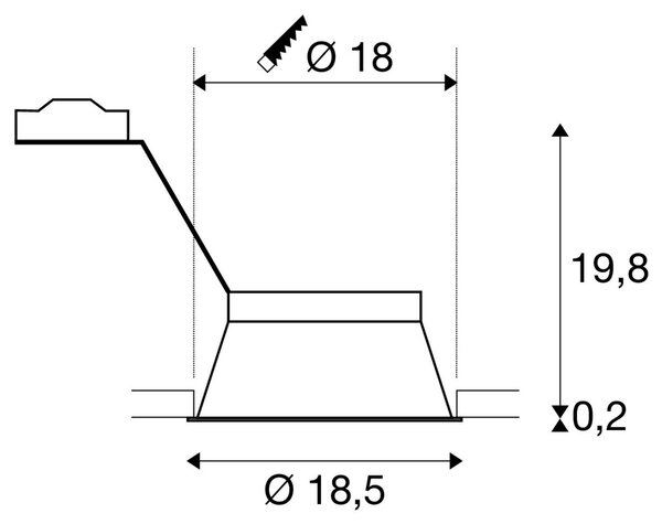 LA 113170 Vestavné svítidlo HORN-T, QPAR111, matná černá, GU10, max. 50 W - BIG WHITE (SLV)