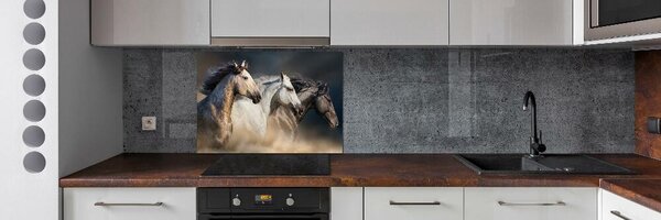 Skleněný panel do kuchyně Koně ve cvalu pksh-106659074