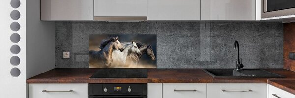 Skleněný panel do kuchyně Koně ve cvalu pksh-106659074