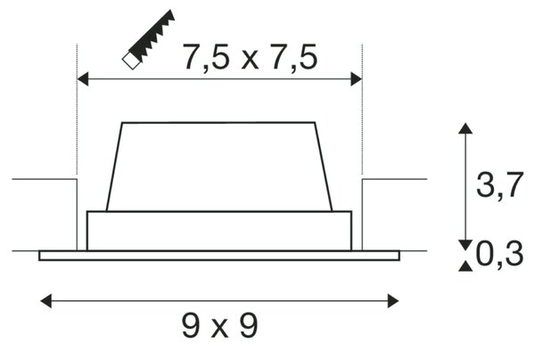BIG WHITE SLV FRAME BASIC, vestavné svítidlo, LED, 3000K, bílé matné, sada, 9,4 W, vč. ovladače 112721