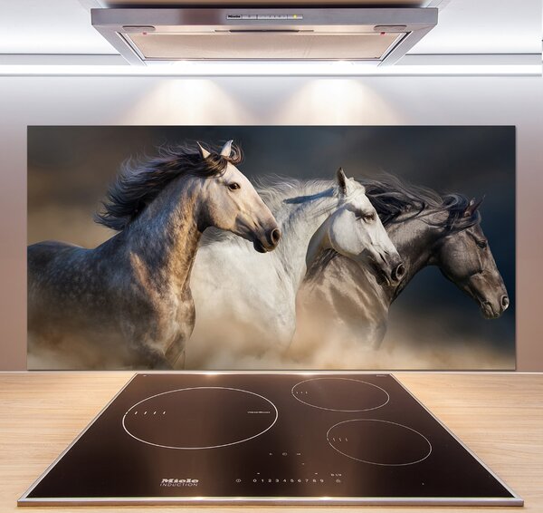 Skleněný panel do kuchyně Koně ve cvalu pksh-106659074