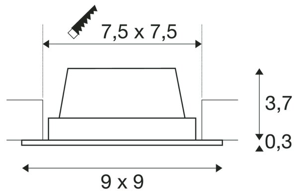BIG WHITE SLV FRAME BASIC, vestavné svítidlo, LED, 3000K, černé matné, sada, 9,4 W, vč. ovladače 112720