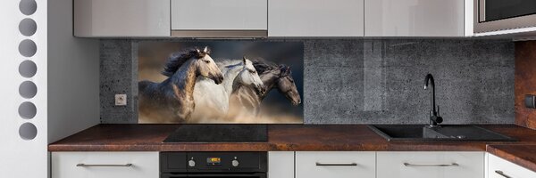 Skleněný panel do kuchyně Koně ve cvalu pksh-106659074