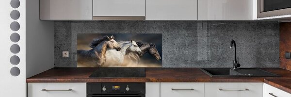 Skleněný panel do kuchyně Koně ve cvalu pksh-106659074