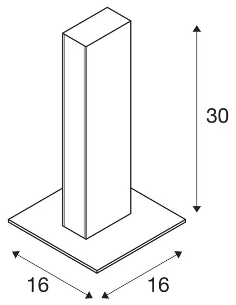 BIG WHITE SLV H-POL, svítidlo pro osvětlení cest a stojací lampa, jedna žárovka, LED, 3000K, antracit, D/Š/V 16,5/16,5/36 cm 232155