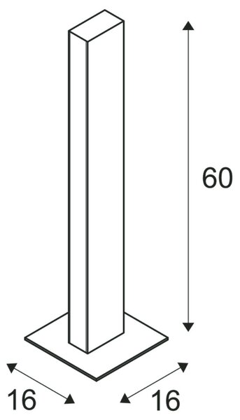 BIG WHITE SLV H-POL, svítidlo pro osvětlení cest a stojací lampa, jedna žárovka, LED, 3000K, antracit, D/Š/V 16,5/16,5/66 cm 232165