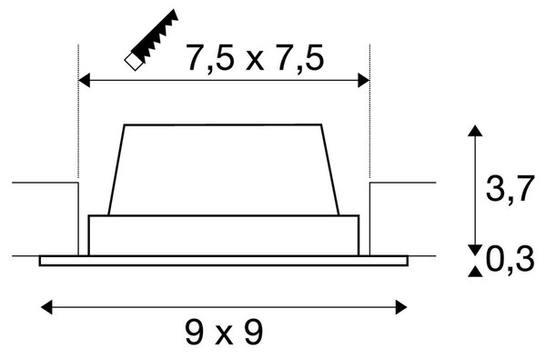 LA 112720 FRAME BASIC, sada LED, downlight, černé matné, 6 W, 3000K, včetně ovladače - BIG WHITE (SLV)
