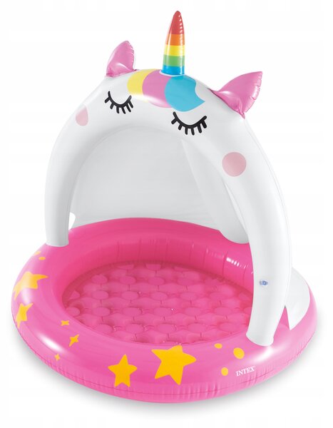 Dětský kulatý Bazén INTEX se stříškou 102 cm jednorožec 58438