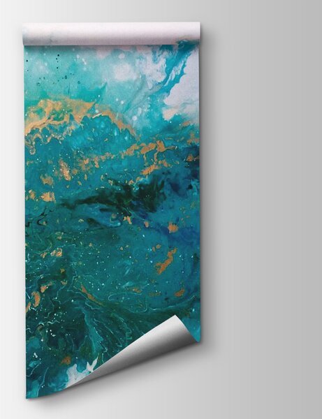 Fototapeta Tyrkysové vlny se střetávají v uměleckém chaosu, Mořské fototapety, Populární fototapety, u05875 - Tapeko.co.cz