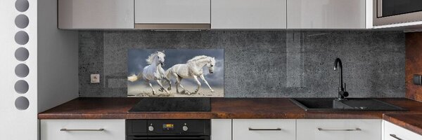 Panel do kuchyně Bílí koně pláž pksh-106869148