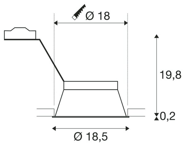 BIG WHITE SLV HORN-T, vestavné svítidlo, QPAR111, kulaté, bílé, max. 75 W 113171
