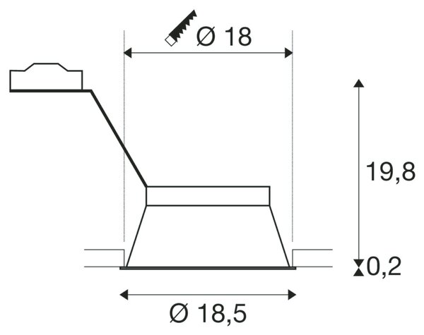BIG WHITE SLV HORN-T, vestavné svítidlo, QPAR111, kulaté, černé, max. 75 W 113170