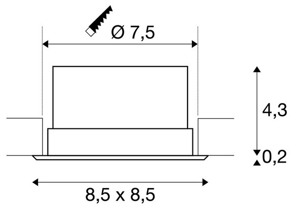 LA 112682 VERLUX vestavné svítidlo LED 3000K bílé matné 10W - BIG WHITE (SLV)