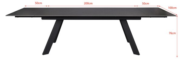 ZAHRADNÍ STŮL, kov, keramika, 200-300/100/76 cm Amatio - Venkovní stoly