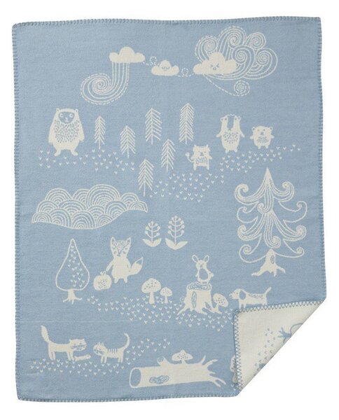 Klippan Bavlněná dětská deka Little Bear blue 70x90