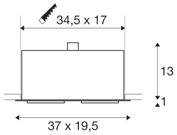 BIG WHITE SLV KADUX 2, vestavné svítidlo, dvě žárovky, QPAR111, obdélníkové, bílé matné, max. 150 W 115551