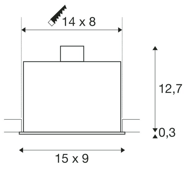 BIG WHITE SLV KADUX 2, vestavné svítidlo, dvě žárovky, QPAR51, obdélníkové, bílé matné, max. 100 W, vč. upínacích pružin 115521