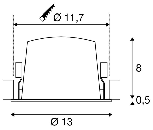 LA 1003945 NUMINOS® DL L vnitřní LED zápustné stropní svítidlo černá/chrom 3000 K 55° - BIG WHITE (SLV)