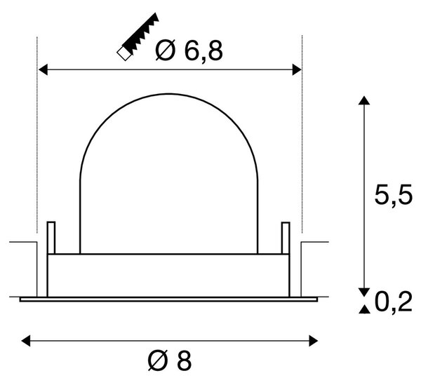 LA 1010027 NUMINOS® GIMBLE XS Stropní vestavné svítidlo, 2700 K, 20°, IP20, kulaté, černé / bílé - BIG WHITE (SLV)