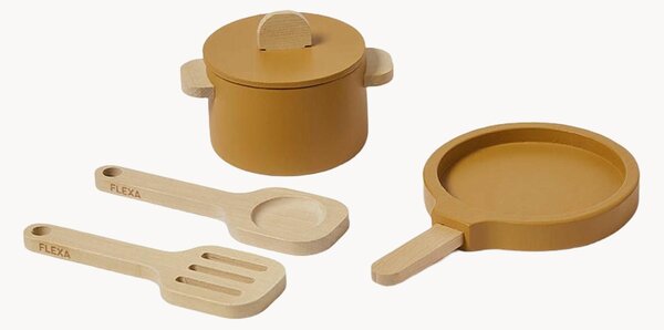 Sada dřevěných hracích nádob Pot & Pan, 4 díly