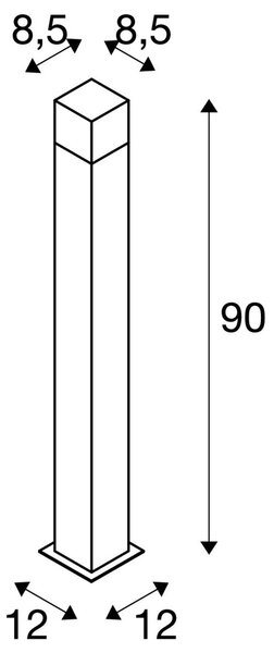LA 1006184 GRAFIT E27 90 Pole square stojací svítidlo antracit - BIG WHITE (SLV)