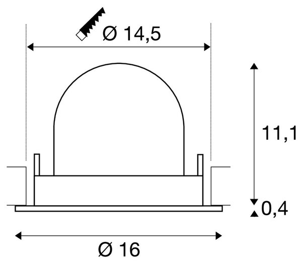 LA 1009713 NUMINOS® GIMBLE L Stropní vestavné svítidlo, 2700 K, 20°, IP20, kulaté, bílé - BIG WHITE (SLV)
