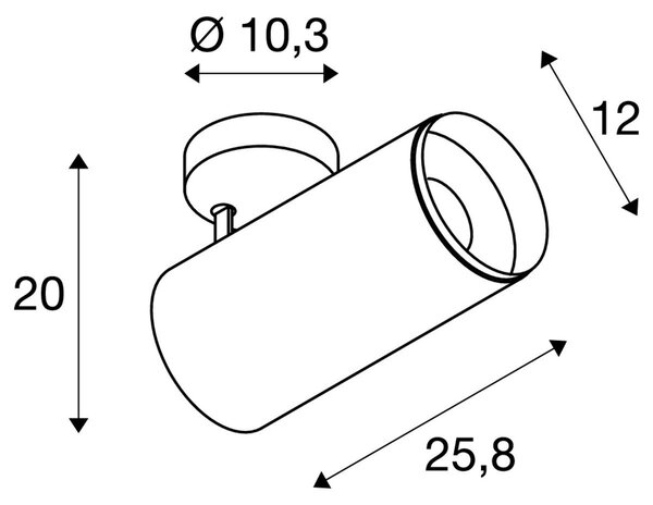 LA 1006094 NUMINOS® XL SPOT PHASE přisazené stropní svítidlo bílé/černé 36 W 3000 K 60° - BIG WHITE (SLV)