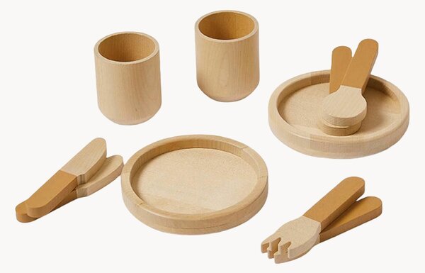 Sada dřevěného nádobí na hraní Tableware, 10 dílů