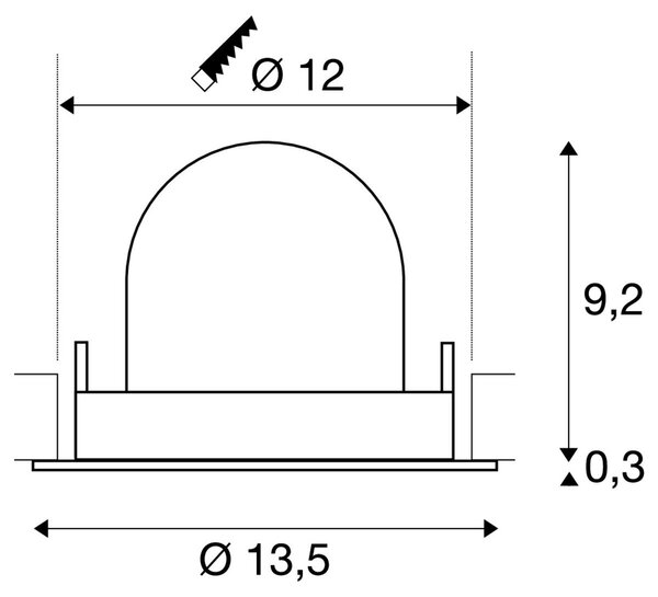 LA 1009557 NUMINOS® GIMBLE M Stropní vestavné svítidlo, 2700 K, 55°, bílé - BIG WHITE (SLV)