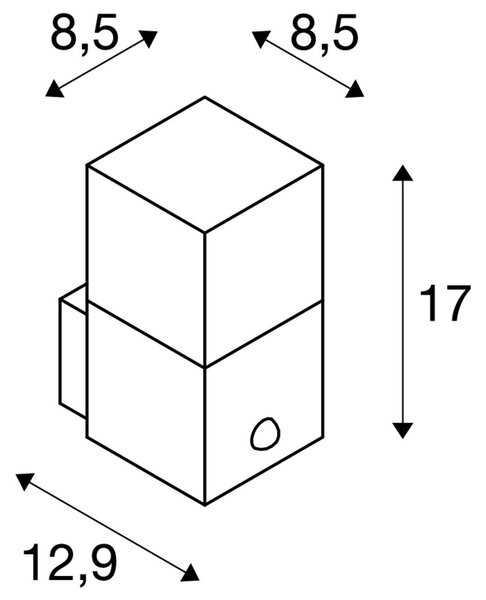 LA 1006183 GRAFIT E27 square Sensor nástěnné přisazené svítidlo antracit - BIG WHITE (SLV)