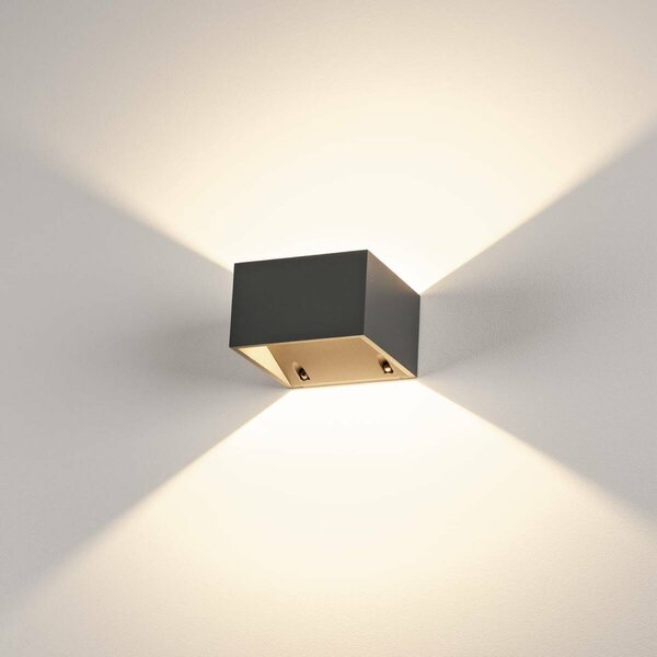 BIG WHITE SLV LOGS WALL, venkovní nástěnné svítidlo, LED, 3000K, IP44, hranaté, antracit, 8 W 232105