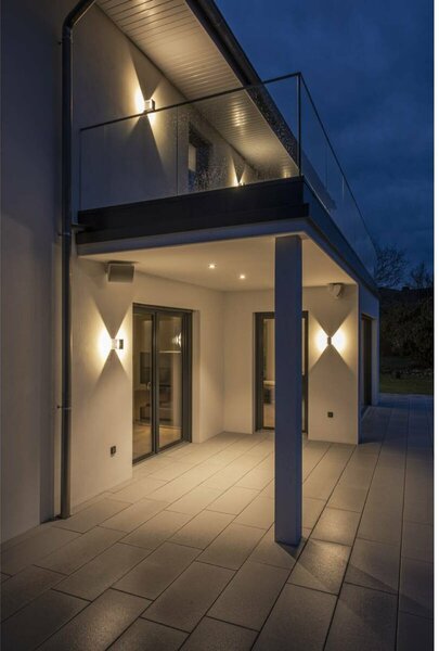 BIG WHITE SLV LOGS WALL, venkovní nástěnné svítidlo, LED, 3000K, IP44, hranaté, antracit, 8 W 232105