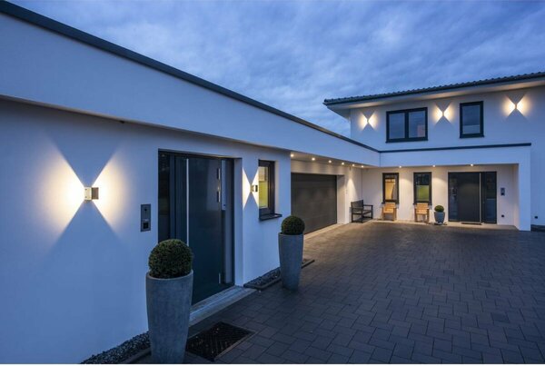 BIG WHITE SLV LOGS WALL, venkovní nástěnné svítidlo, LED, 3000K, IP44, hranaté, antracit, 8 W 232105