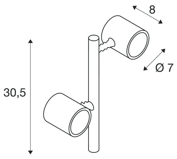 BIG WHITE SLV MYRA 2, venkovní svítidlo s trnem, dvě žárovky, LED GU10 51 mm, IP44, antracit, 18 W 233185