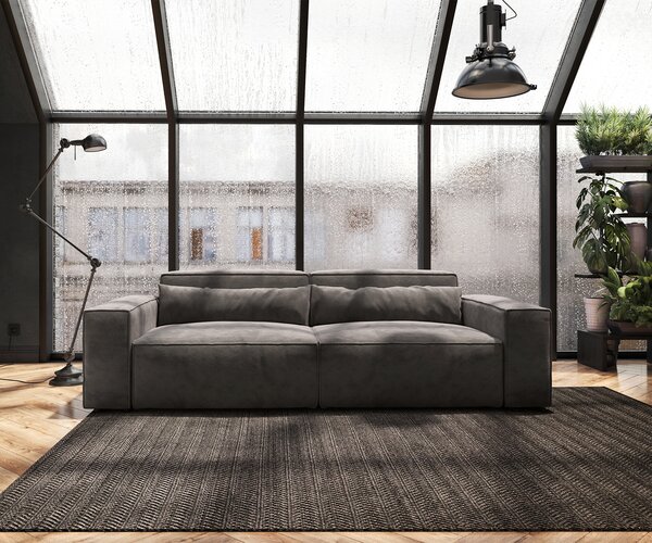 DELIFE Pohovka XL Sirpio 230x95 cm mikrovlákno khaki hnědá