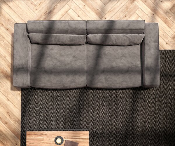 DELIFE Pohovka XL Sirpio 230x95 cm mikrovlákno khaki hnědá