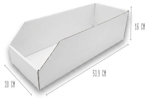 KARTON PAK Úložné boxy na oblečení, organizéry do skříně BÍLÝ KARTON 20 x 54 cm