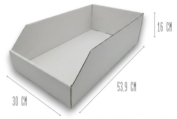 KARTON PAK Úložné boxy na oblečení, organizéry do skříně BÍLÝ KARTON 30 x 54 cm