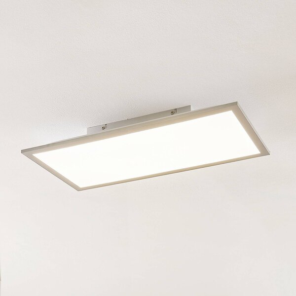 Lindby LED panel Stenley, 4 000 K, 60 cm x 30 cm, stříbrná/bílá, Bílá / opál, Kuchyň, Plast, Moderní