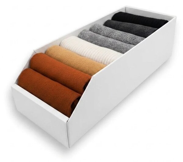 KARTON PAK Úložné boxy na oblečení, organizéry do skříně BÍLÝ KARTON 20 x 54 cm