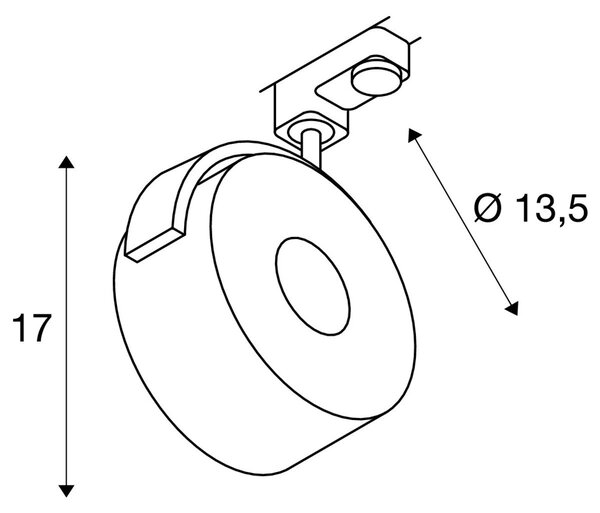 LA 152600 KALU TRACK LEDDISK pro tříokr. lištu černá 230V COB LED 12W 85° - BIG WHITE (SLV)