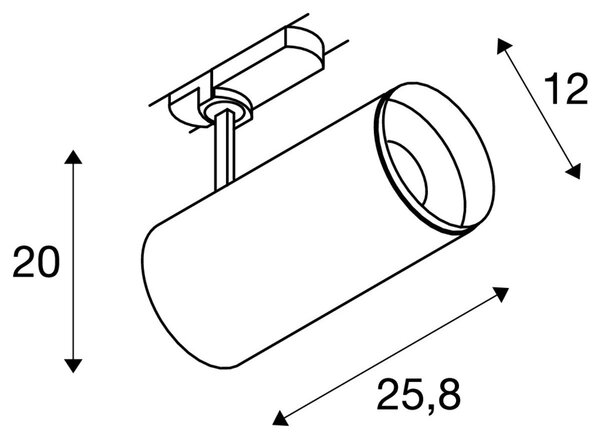 LA 1005726 NUMINOS® XL PHASE 3fázový spot bílý/černý 36 W 2700 K 24° - BIG WHITE (SLV)