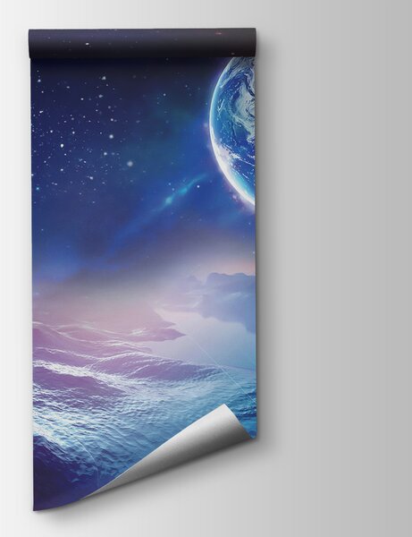 Fototapeta Planeta Země a měsíc ve vesmíru, Designové fototapety na zeď, Populární fototapety, u07596 - Tapeko.co.cz